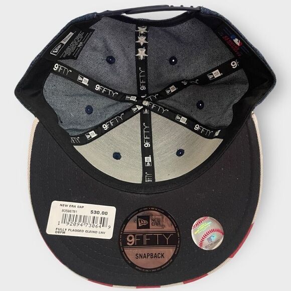 New Era Cleveland Indians Fully Flagged Denim 9FIFTY Adjustable SnapBack Hat New - Picture 8 of 8